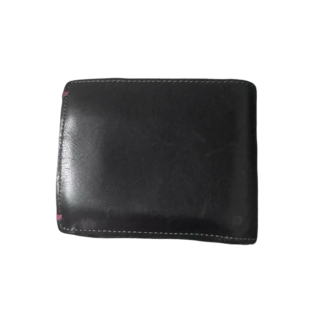 Paul Smith Abstract (see inside) black Leather Bi fold wallet Mens
